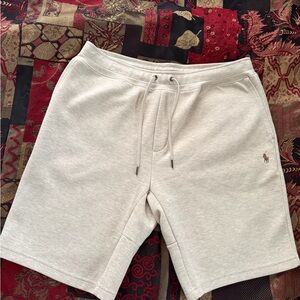 Polo Ralph Lauren Double-Knit Heather Light Cream Jogger Shorts